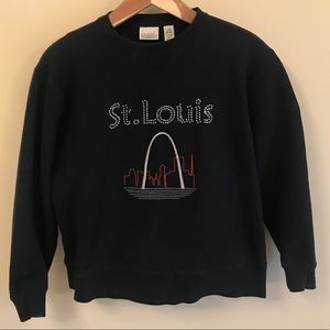 Classic Elements-Black Sweatshirt-St. Louis-Sequin/Embroidery-Size L 14/16